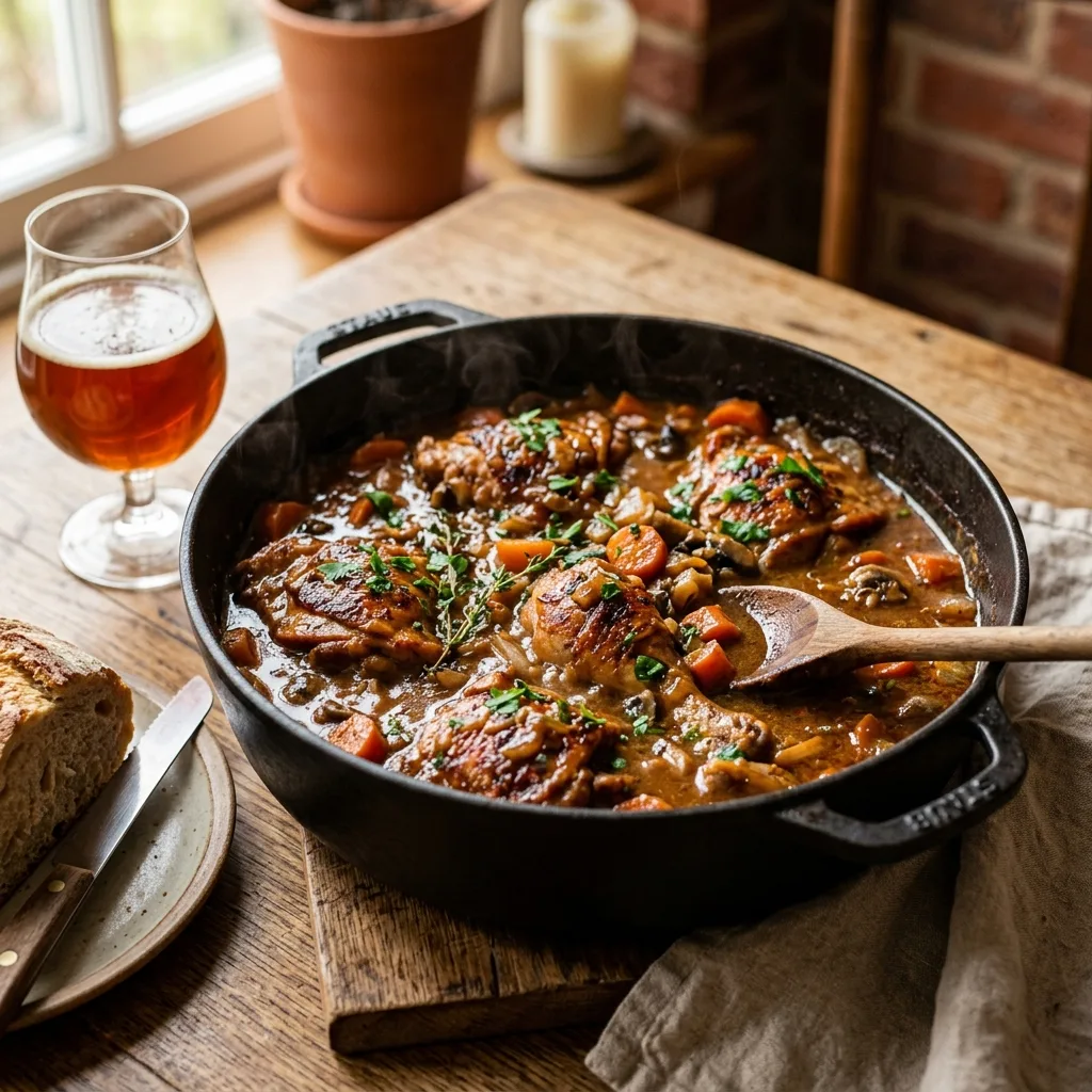 Guiso Tradicional de Pollo a la Cerveza