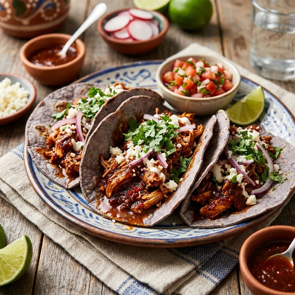 Tacos de Pollo Desmenuzado al Chipotle